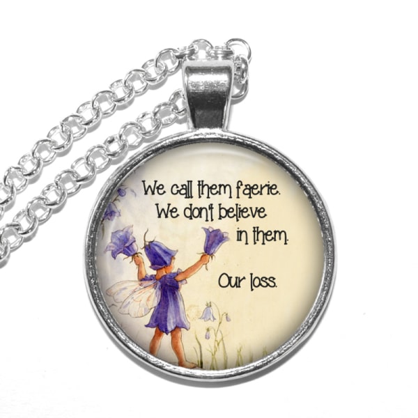 Halsband Brons Silver Älva Fairy Pixie Citat Quote Silver