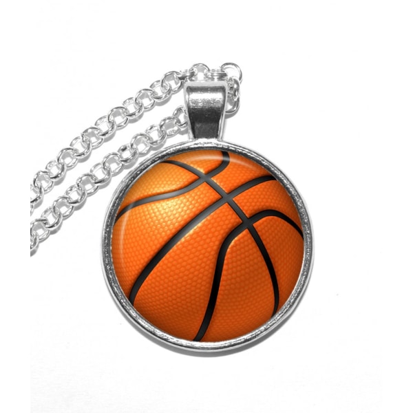 Halsband Brons Silver Basketboll Basket Boll Sport Silver