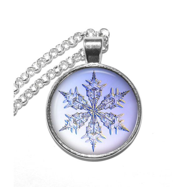 Halsband Brons Silver Snöflinga Snowflake Vinter Is Snö Silver