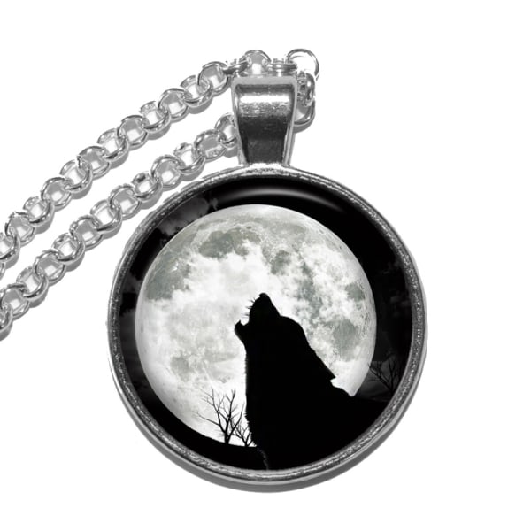 Halsband Brons Silver Varg Wolf Ylande Howling Måne Moon Silver