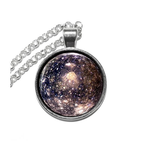 Halsband Brons Silver Callisto Jupiter Måne Rymden Vintergatan Silver