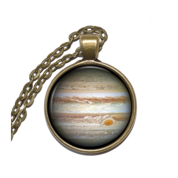 Halsband Brons Silver Jupiter Planet Rymden Vintergatan Brons