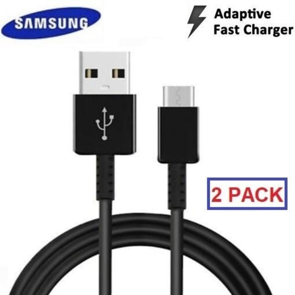 [2-pack] Original Samsung Galaxy USB-C S10 snabbladdning Kabel Svart