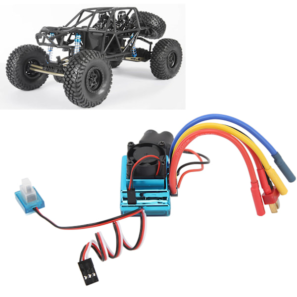 45A RC ESC Blå Børsteløs Elektronisk Fartskontroller Vanntett Kraftig med 5.8V3A BEC T-Plugg for RC Bil Båt