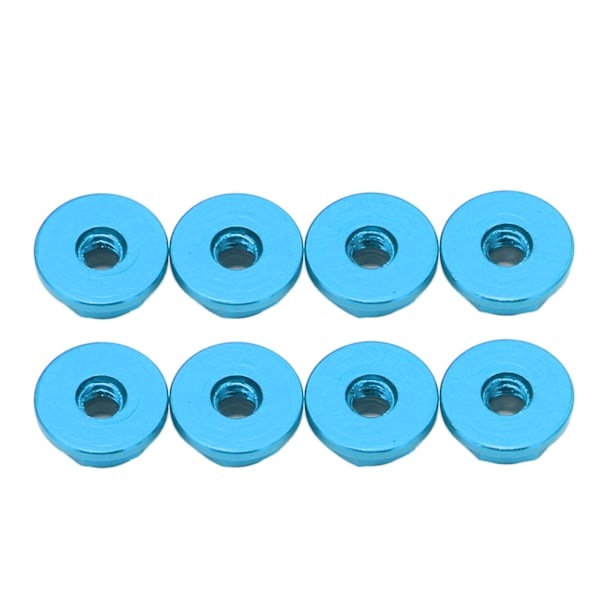 8Pcs 1/24 M2 Anti Loose Nut Aluminium Alloy Flanged Nylon Lining Anti Loose M2 Hex Self Locking Nuts for Axial for SCX24 Blue