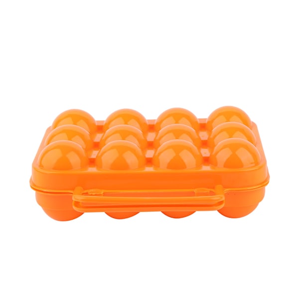 Double Side Plastic Egg Tray Storage Box Case Holder Container  with Handle for 12 Eggs(orange)