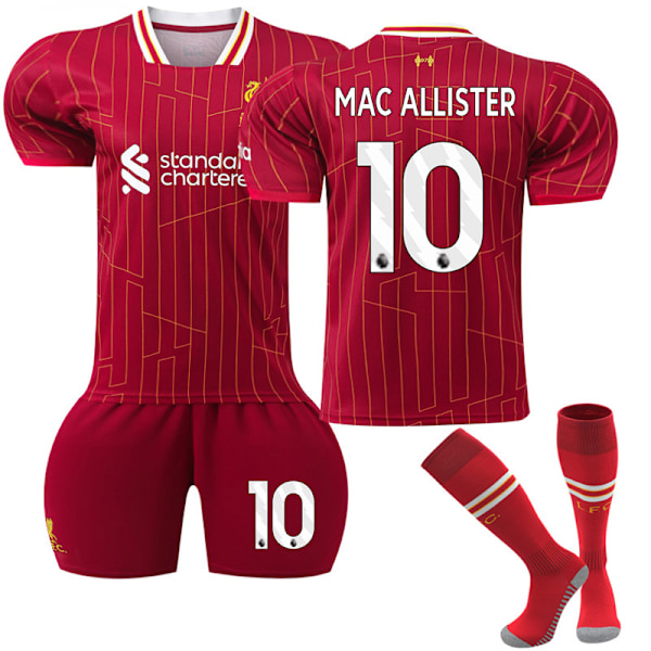 2024-2025 Liverpool Home Kids Fotbollströja Kit med strumpor nr 10 Mac Allister 16