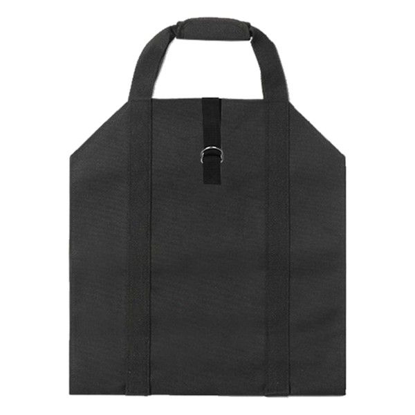 Firewood Carrier Dual Handle Full Open Side Large Capacity Strong Bearing Oxford Cloth Log Wood Storage Bag Black