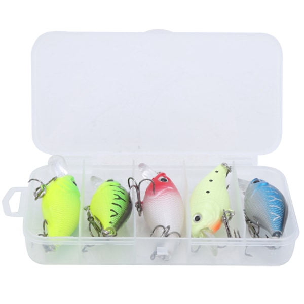 5Pcs Fishing Lure Set Artificial Colorful Little Fat Fish Bait Kit Fishing Accessory