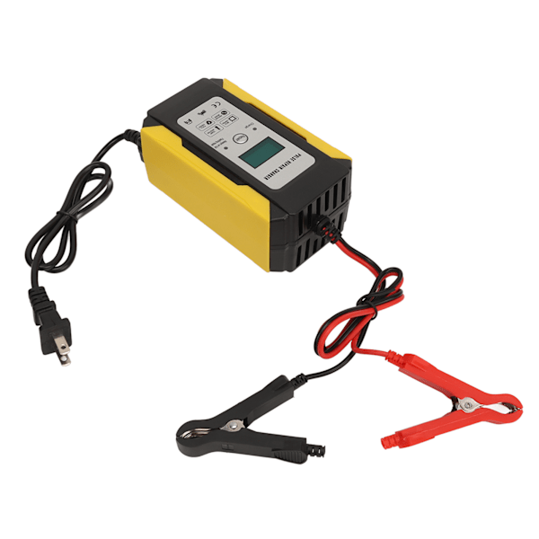 Smart Battery Charger 110?220V Battery Repair Mode Circuit Protection Battery Display Smart Battery Maintainer for Motorcycle US Plug