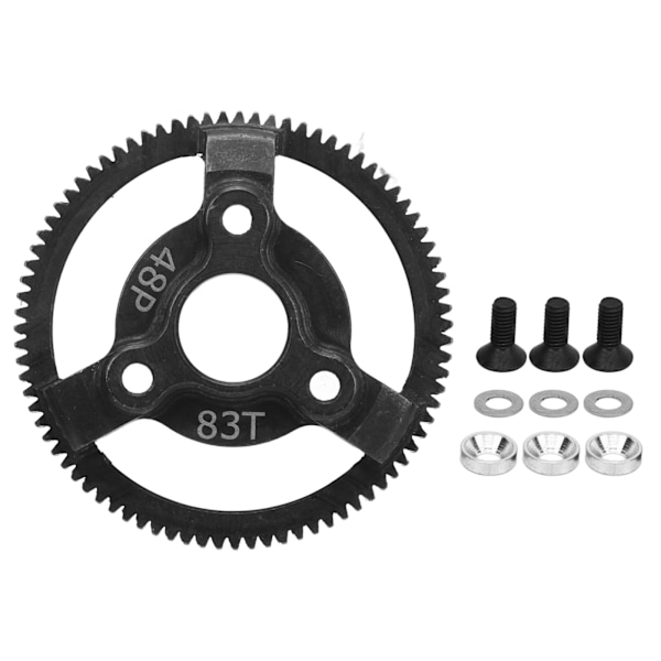 48P Steel Spur Gear Hardened RC Steel Spur Gear Set for Traxxas Slash 2WD 1/10 RC Car Upgraded Parts 83T