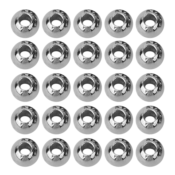 25Pcs Fly Tying Tungsten Alloy Beads Round Nymph Head Ball Fishing Tackle Dark Nickel(3.3mm)