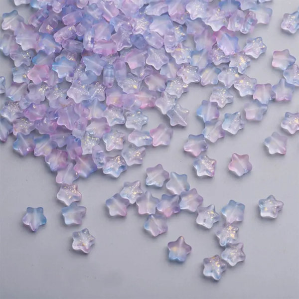50 st färg stjärnpärlor 8 mm tjeckiskt glas löst mellanlägg för smyckestillverkning Hårnål Handgjorda gör-det-självtillbehör Spark purple 50pcs