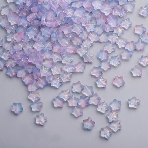 50 st färg stjärnpärlor 8 mm tjeckiskt glas löst mellanlägg för smyckestillverkning Hårnål Handgjorda gör-det-självtillbehör Starry pink 50pcs