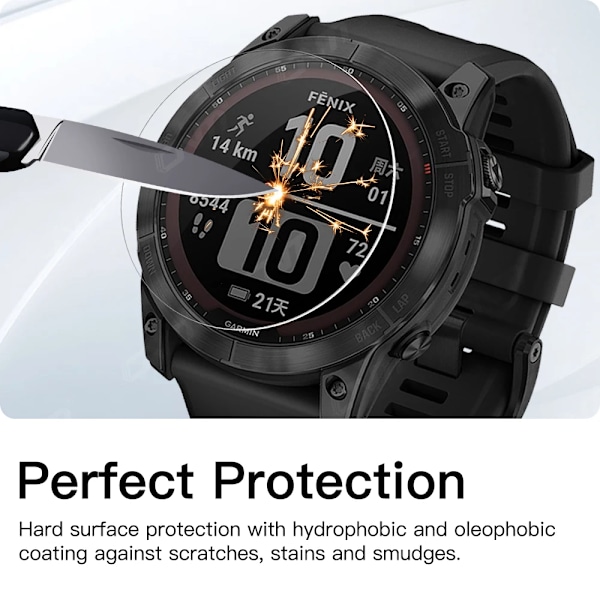 9H Härdat Glas För Garmin Fenix 8 7X 6X Pro 7 6 7S 6S 5 5S Solar AMOLED Skärmskydd Glas Anti-repor Film Tillbehör For Fenix 6X 2 PCS