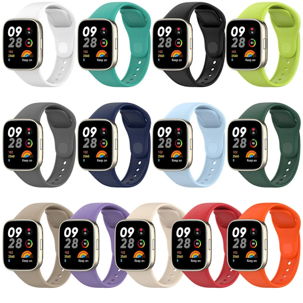 Silikonarmband för Redmi Watch 3 Active Lite Ersättningsarmband Armbandsur för Xiaomi Mi Watch Lite med Skärmskydd Lvory-Pmma Redmi Watch 3