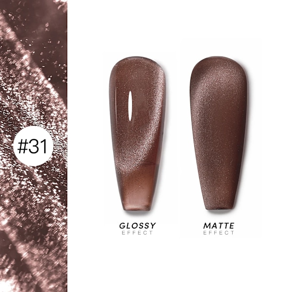 AS 15ml Magnetisk Katt Gel Nagellack Cat Eye Glitter Effekt Semi Permanent 36 Färger Soak Off UV Gel Lack Manikyr Nagelkonst YRM 31