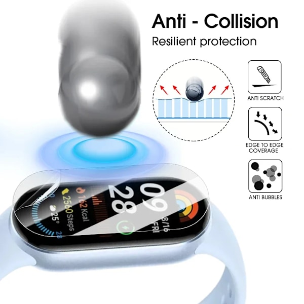 Flexibla TPU Skärmskydd för Xiaomi Mi Band 9 Mjukt Anti-repa Hydrogel Film för Xiaomi Band Mi Band 9 Tillbehör for Mi Band 9 3PCS