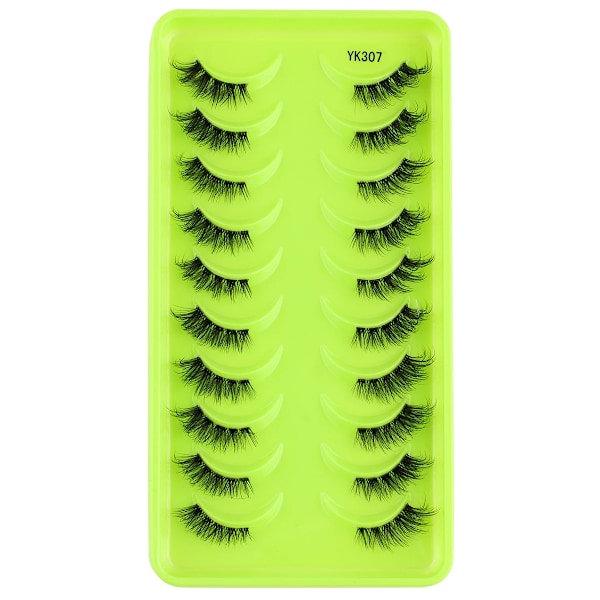 3/10 Par Half Lashes Makeup Naturliga Långa Katt Ögon Lashes Dramatiska Falska Ögonfransar Mjuka Faux Cils Falska Ögonfrans Extens Verktygcomment 10Pairs-YK307