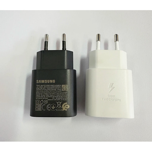 Original Samsung 25W Laddare PD ny Chargeur Galaxi Z Fold 6 5 Z Flip 4 S25 S24 S23 A05s A54 A24 A23 M54 M13 M22 M32 M53 only charger Black EU Plug