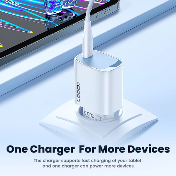 Toocki 20W PD Laddare Snabbladdning 3.0 USB-laddare för iPhone 14 13 12 Pro Max Portabel ny Snabb Telefonladdare för Xiaomi 12 EU Purple