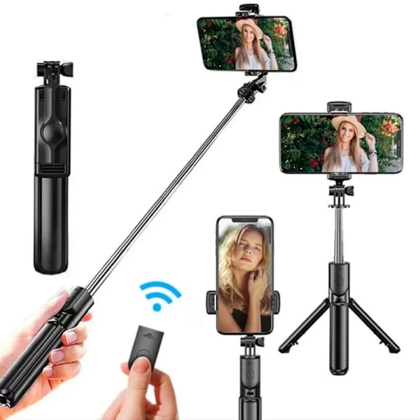 Roreta Trådlös Selfie Stick Stativ Bluetooth Fjärrkontroll Utdragbart Stativ för iPhone Mobiltelefon Tiktok Live Streaming Normal version