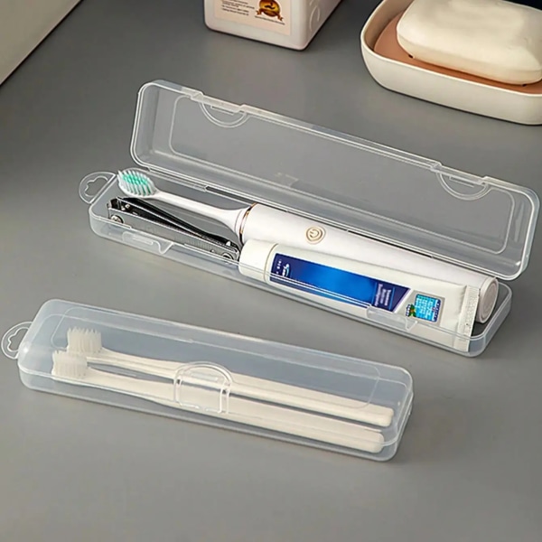 Resor och företag Bärbar Transparent Tandborste Box Elektrisk tandborste Andas Långvarig Flip Förvaringsbox S