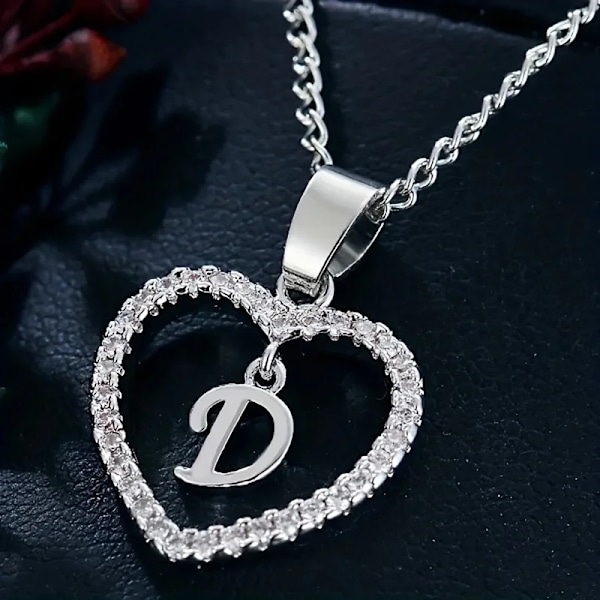 Bohemiskt Hjärta-format Brevhänge Halsband, Bröllopsfestgåva För Män Och Kvinnor, Delikat Gåva För Män Och Kvinnor N