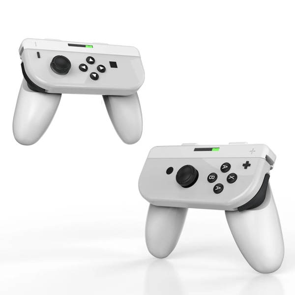 2 i 1 vänster höger grepp för Nintendo Switch Avtagbart handtag Modulärt Joy-Pad Comfort Grip och handledsrem för NS OLED Joycon White