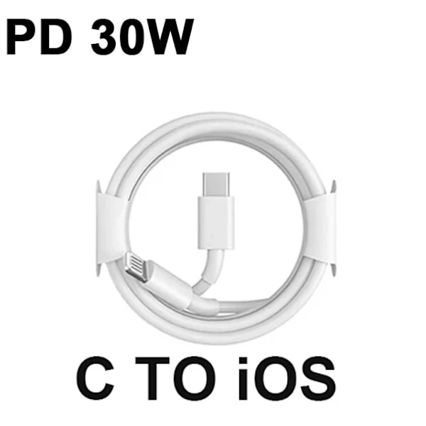 Original 30W Snabbladdare För APPLE iPhone 15 14 13 12 11 Pro Max USB-C Snabbladdning X XS XR 7 8 Plus Kabel Telefontillbehör 1M C To iOS