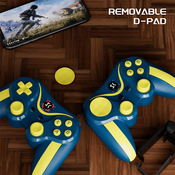 Mobile Game Controller för Android/iOS/PC Windows, Support Key Mapping Mobile Gamepad Kompatibel med iOS Android iPad Tablet Blue