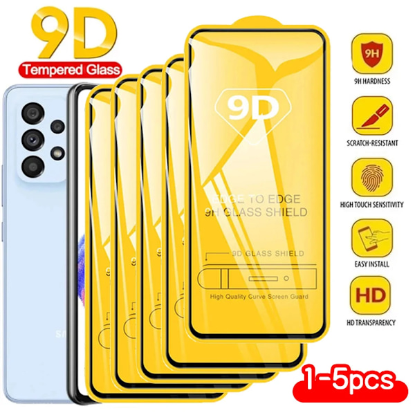 9D Full Härdat Glas För Samsung Galaxy A15 5G Film A14 A13 A12 A25 A24 A22 A05s A04e A04 A03s A02 A21s A20E Skärmskydd A20 3PCS