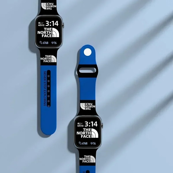 Silikone Rem För Apple Klocka Band 44Mm 45Mm 49Mm 41Mm 40Mm Lyx Varumärke Design Armband Iwatch Serien 3 6 7 8 9 Se Ultra. Blue 42-44-45-49MM