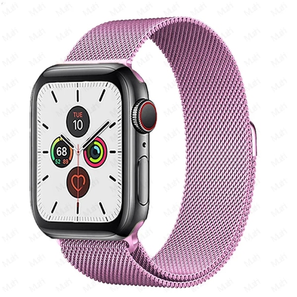 Milanese Loop för Apple Watch armband 44mm 40mm 45mm 41mm 42-38-44mm rem ultra 2 49mm metallarmband iwatch series 9 8 7 6 SE 5 4 3 Light Purple 38 41mm-40mm-38mm