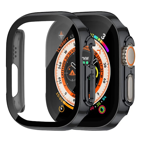 Skärmskydd för Apple Watch Fodral Ultra 2 49mm tillbehör Skydd Härdat glas iWatch serie 9 8 SE 7 4 45mm 41mm 44mm 40mm Matte black 41mm Series 7 8 9
