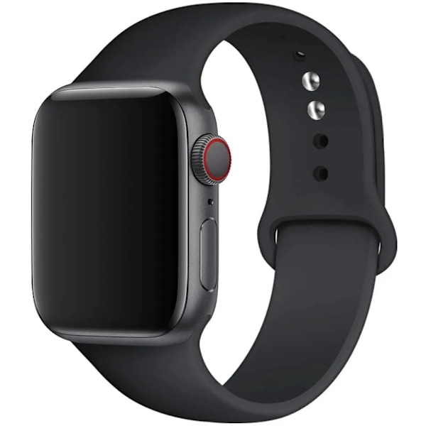 Silikonarmband för Apple Watch-armband 40 mm 49mm 44 mm 45mm 46mm 42mm 41mm 38mm sportarmband iWatch serie 10 9 8 3 SE ultra 2 Black 42 44 45 mm S-M
