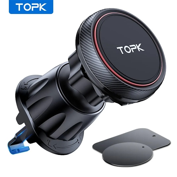 TOPK Magnetisk Biltelefonhållare för Bil, Luftventil Magnetisk, 6 N52 Magneter Universal Mobiltelefonhållare för iPhone 15 For Air Vent