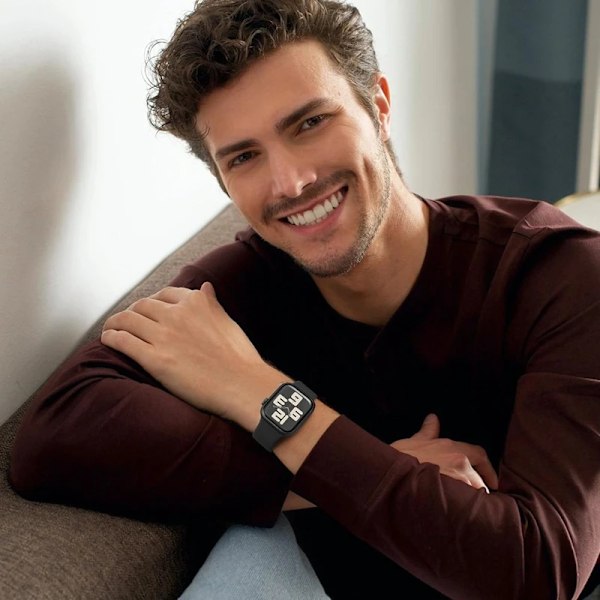 Silikonarmband för Apple Watch-armband 44mm 45mm 40mm 41mm 42-38mm 45 mm sportarmband iwatch serie 8 7 6 5 4 3 SE 9 Ultra 2 49mm 28 deep purple 42 44 45 49-46mm M-L