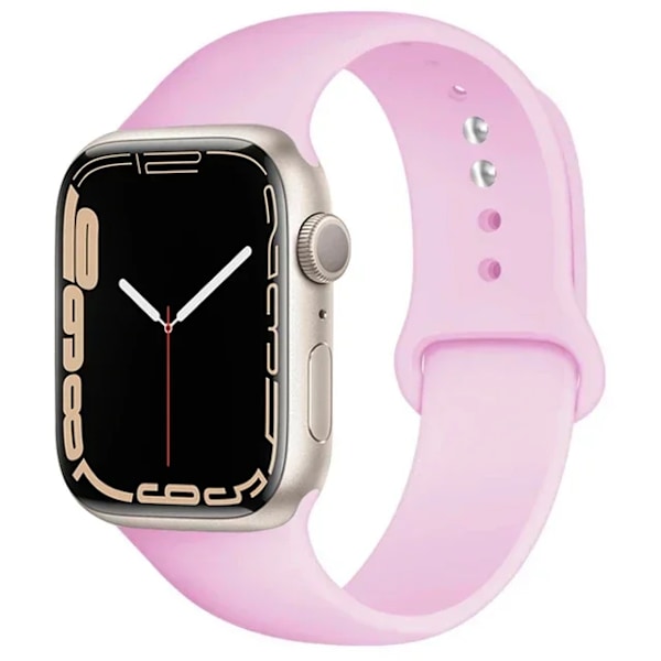 Silikonarmband för Apple Watch-armband 44mm 45mm 40mm 41mm 42-38mm 45 mm sportarmband iwatch serie 8 7 6 5 4 3 SE 9 Ultra 2 49mm 21 pink 42 44 45 49-46mm S-M