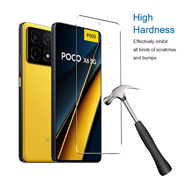 4 st Härdat Glas För POCO X6 X7 X5 X4 X3 F7 F6 F5 GT Pro Skärmskydd För POCO M6 M5 M3 Pro 5G C65 C40 Skyddsglas For POCO X3 NFC 4PCS