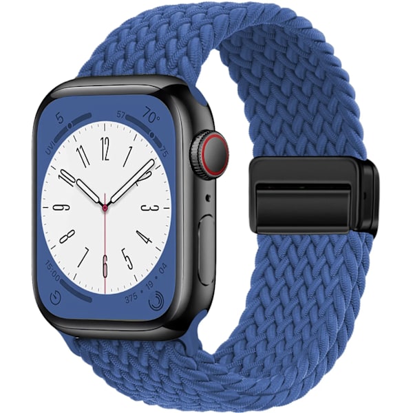 Flätat armband för Apple Watch Band 44mm 40mm 45mm 49mm 41mm 38 spänne Armband iWatch Series se 7 3 6 8 9 Ultra 2 Magnetiskt Band Black Rainbow1 42 44 45 46 49mm