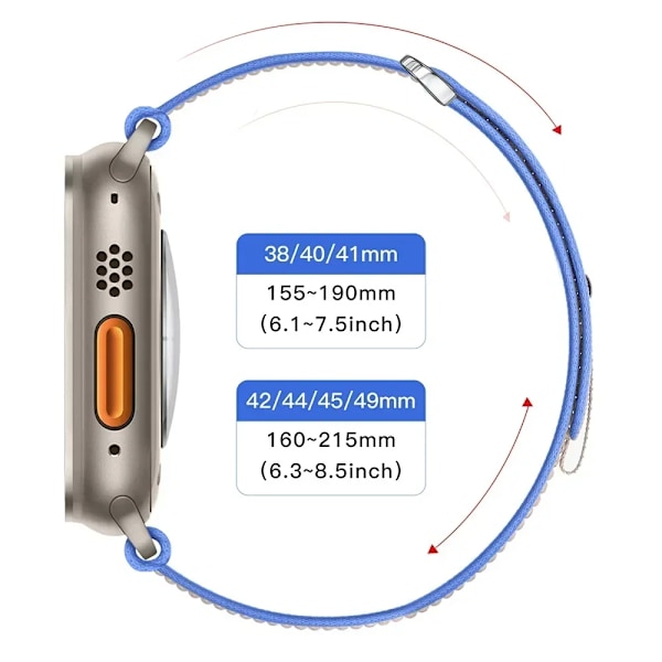 Trail Loop Strap För Apple Watch Ultra 2 49Mm Serie 9 8 7 45Mm 41Mm Sport Nylon Armband För Iwatch 6 5 4 3 Se 44Mm 40Mm 42Mm Grey orange black For Ultra 49mm