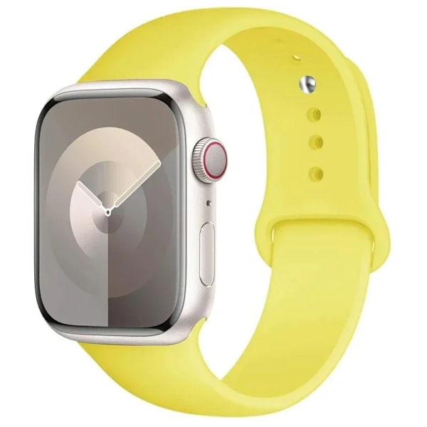 Silikonarmband för Apple Watch-remmar 49mm 40mm 44 mm 45mm 46mm 42mm 41mm 38mm sportarmband iWatch serie 10 9 8 3 SE ultra 2 6 yellow 42 44 45 49-46mm S-M