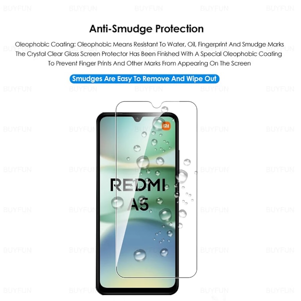För Xiaomi Redmi A5 4G Glas 2st Härdat Glas Redmy A 5 5A RedmiA5 6.88 tum Global Telefon Skärmskydd HD Skyddsfilm 2 Pieces For Redmi A5 4G