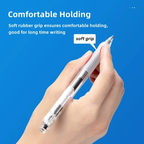 Infällbara gelbläckpennor Svart blå kulspets kontorsskrivpenna 0,5 mm utbytbara påfyllningar Skolmaterial Retractable-Mix