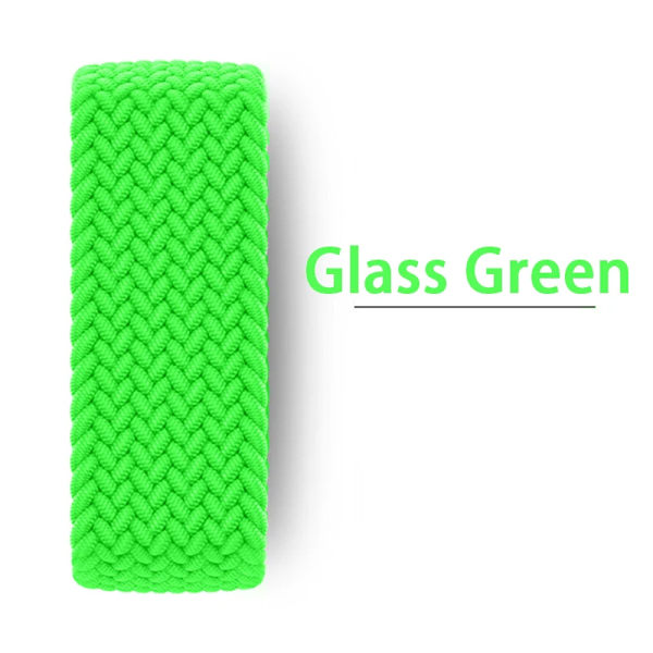 Flätat Solo Loop Armband för Apple Watch 44mm 45mm 42mm 40mm 41mm 46mm Armband correa iwatch Series Ultra 2 10 9 SE 8 7 6 5 Rem 8glass green M