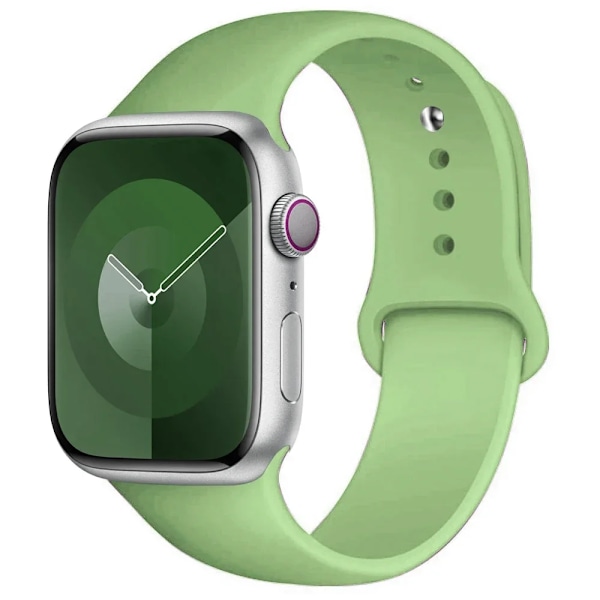 Silikonarmband för Apple Watch armband 44mm 45mm 40mm 41mm 42-38mm 45 mm sportarmband iwatch serie 8 7 6 5 4 3 SE 9 Ultra 2 49mm 1 mint 49mm-42-44-45mm S-M