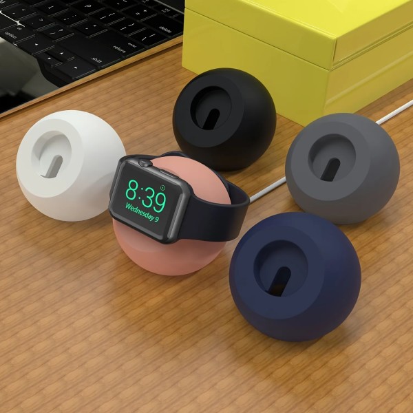 Skrivbordsbollform Magnetisk Silikon Laddningshållare För Apple Iwatch Safe Trådlös Laddare Dockstation Klocka Watch GRAY