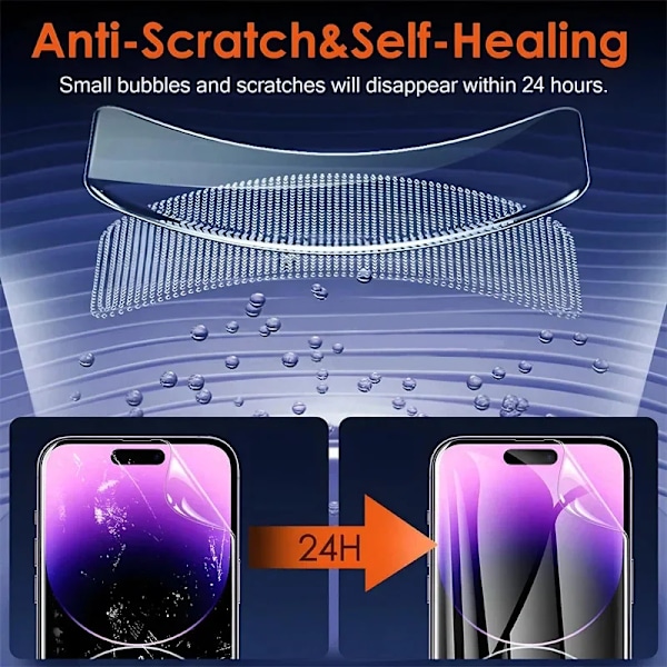 Hydrogelfilm för iPhone 15 16 13 14 11 12 Pro Max Xr Xs Max Skärmskydd för iPhone 12 Mini 7 8 Plus Telefon Full Cover Film For iPhone 11 ProMax 3Pcs