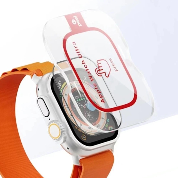 Härdat glas för Apple Watch Ultra 2 49mm Repskydd Skärmskydd för IWatch Ultra Sekunders Installation Skyddsfilm HD black border 3PCS